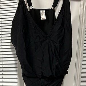 Aqua Couture Black One Piece Swimsuit Lightly Padded  Women’s Curvy Fit 3X